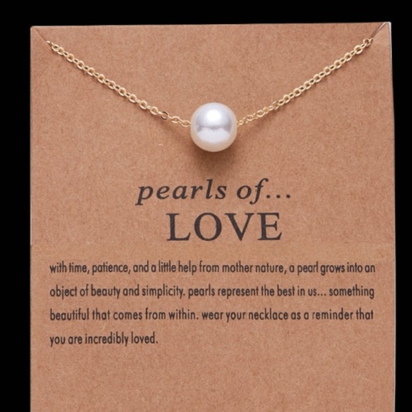 Pearl of Love Boho Layering Gold Charm Necklace - Picture 6 of 8
